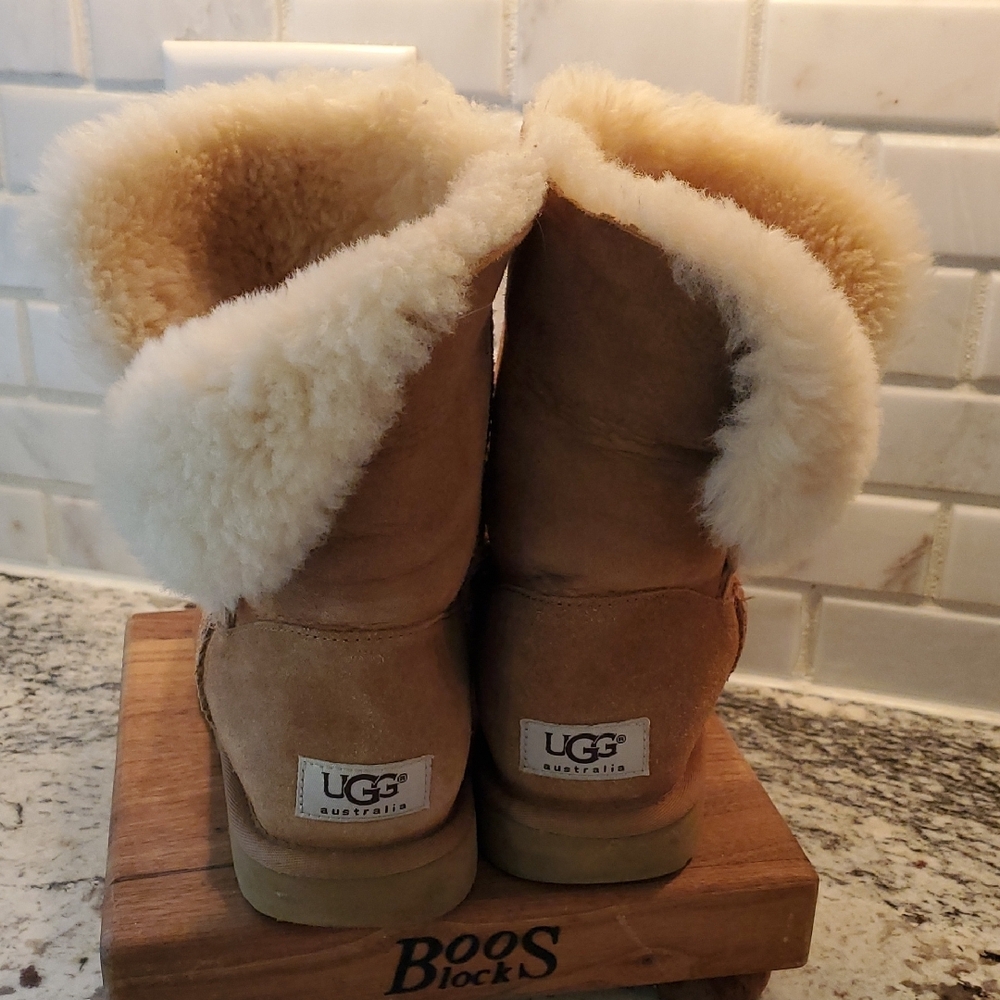 Ugg Tan Bailey Button Shearling-Lined Boots - image 4